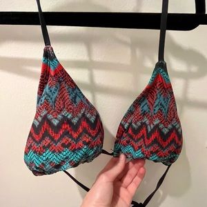 Patterned triangle tie bikini top- Xhilaration